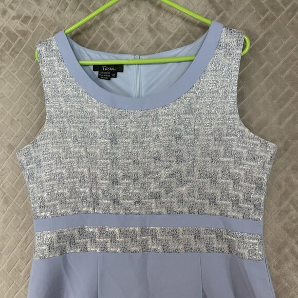 Tasia Womens 12 Dress Light Blue Above the Knee Sheath Conservative Pencil - Picture 2 of 14